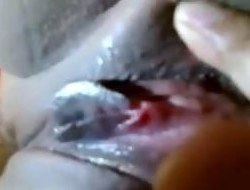 Indian Aunty Fingers Her Cum-hole Up Close